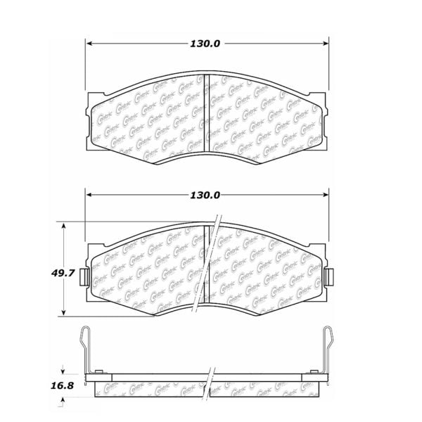 Centric Parts Posi-Quiet Ext. Wear Pad, 106.02660 106.02660 - main